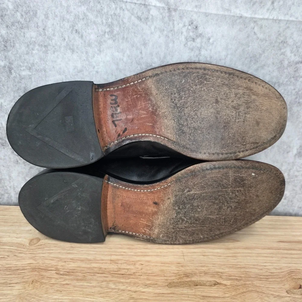 Allen Edmonds Loafers Mens 8.5 Glenfield Black Leather‎ Slip On Dress Shoes